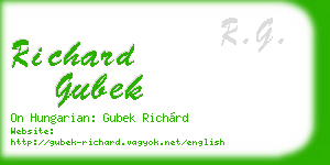 richard gubek business card